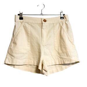 Roxy High Waisted Oceanside Shorts Size Natural Color Chino Size S